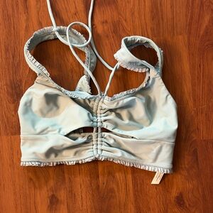 Free People Light Blue Ruched Top